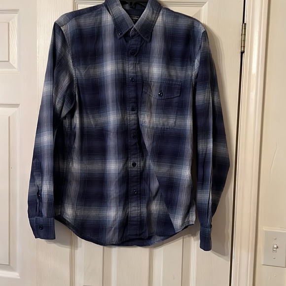 Abercrombie blue plaid flannel size M - Picture 5 of 5